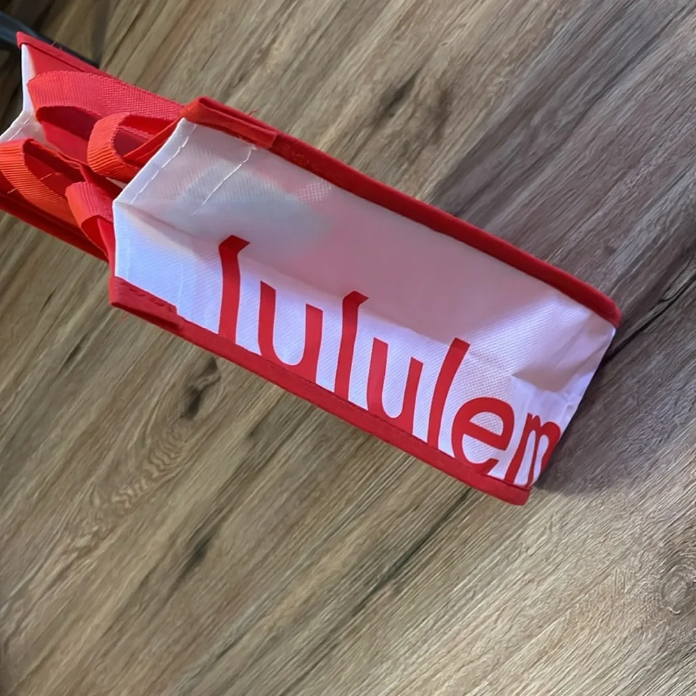 Lululemon Reusable Red & White Tote Bag